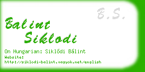 balint siklodi business card